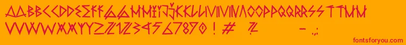 RawdeltahandstreetDemo Font – Red Fonts on Orange Background
