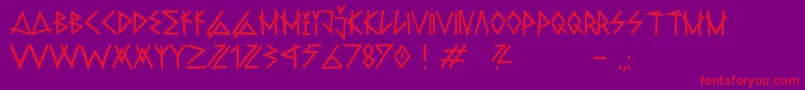 フォントRawdeltahandstreetDemo – 紫の背景に赤い文字