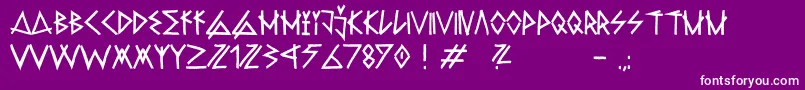 Fonte RawdeltahandstreetDemo – fontes brancas em um fundo violeta