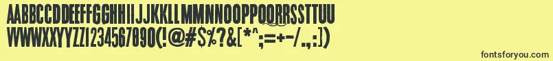 Endrophenomeua-fontti – mustat fontit keltaisella taustalla