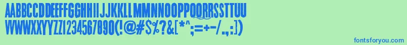 Шрифт Endrophenomeua – синие шрифты на зелёном фоне
