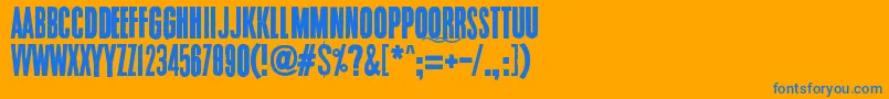 Шрифт Endrophenomeua – синие шрифты на оранжевом фоне