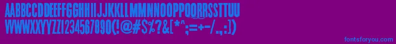 フォントEndrophenomeua – 紫色の背景に青い文字