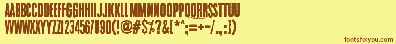 Шрифт Endrophenomeua – коричневые шрифты на жёлтом фоне