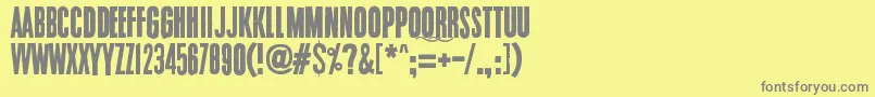 Endrophenomeua-fontti – harmaat kirjasimet keltaisella taustalla