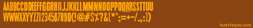 Endrophenomeua-fontti – oranssit fontit ruskealla taustalla