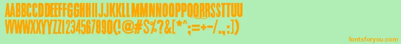 Шрифт Endrophenomeua – оранжевые шрифты на зелёном фоне