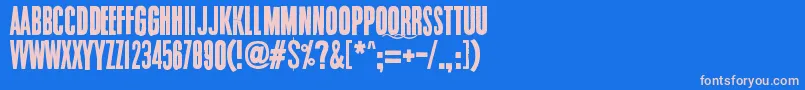 フォントEndrophenomeua – ピンクの文字、青い背景