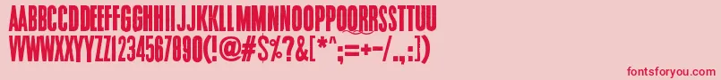 Endrophenomeua-fontti – punaiset fontit vaaleanpunaisella taustalla