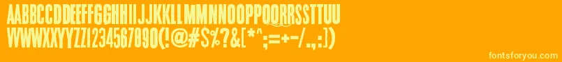 Шрифт Endrophenomeua – жёлтые шрифты на оранжевом фоне