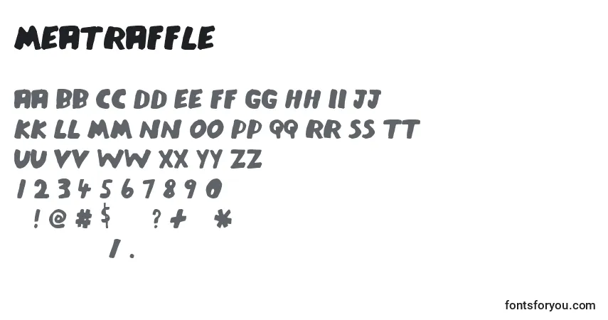 Schriftart Meatraffle – Alphabet, Zahlen, spezielle Symbole