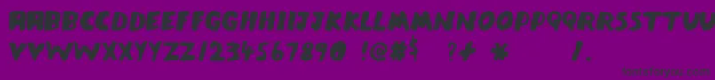 フォントMeatraffle – 紫の背景に黒い文字