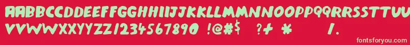 Meatraffle Font – Green Fonts on Red Background