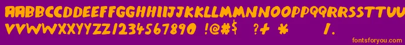 フォントMeatraffle – 紫色の背景にオレンジのフォント