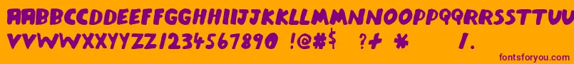 Meatraffle Font – Purple Fonts on Orange Background