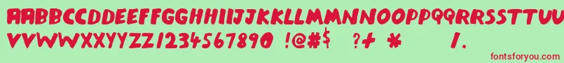 Meatraffle Font – Red Fonts on Green Background