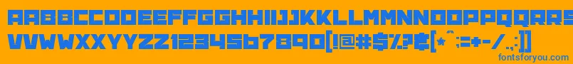 Czcionka BananaBrick – niebieskie czcionki na pomarańczowym tle