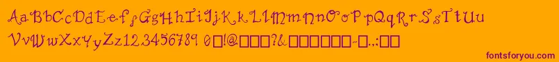 TheNotSoMiserable Font – Purple Fonts on Orange Background