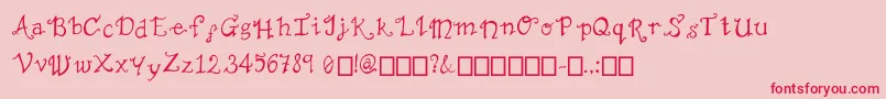 TheNotSoMiserable Font – Red Fonts on Pink Background