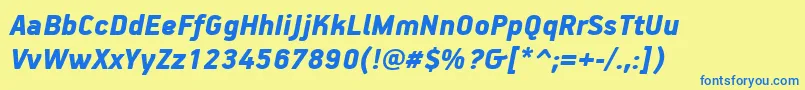 PfhandbookproBlackitalic Font – Blue Fonts on Yellow Background