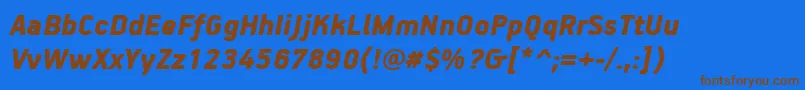 PfhandbookproBlackitalic Font – Brown Fonts on Blue Background