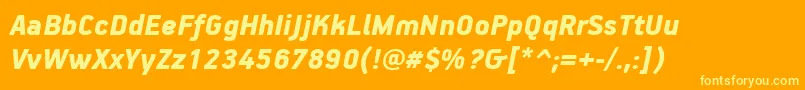 PfhandbookproBlackitalic Font – Yellow Fonts on Orange Background