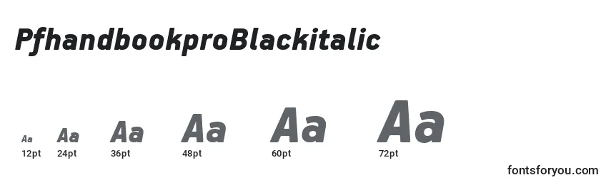 Размеры шрифта PfhandbookproBlackitalic