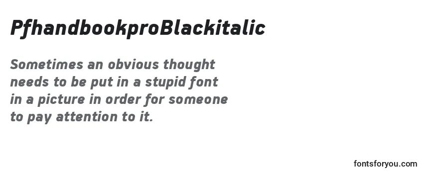 PfhandbookproBlackitalic-fontti