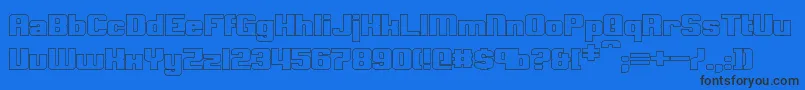 ClarkBoldHollow Font – Black Fonts on Blue Background