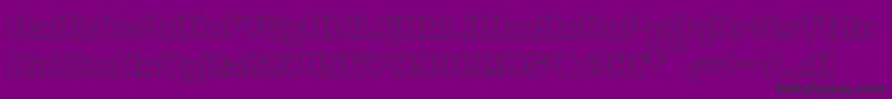 ClarkBoldHollow-fontti – mustat fontit violetilla taustalla