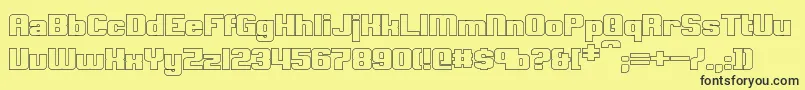 ClarkBoldHollow Font – Black Fonts on Yellow Background