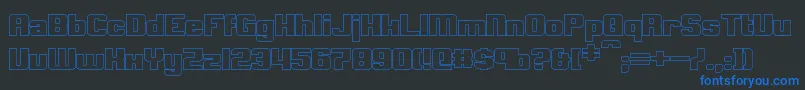 ClarkBoldHollow Font – Blue Fonts on Black Background