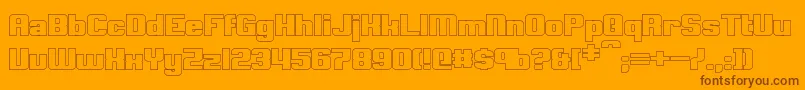 ClarkBoldHollow-Schriftart – Braune Schriften auf orangefarbenem Hintergrund