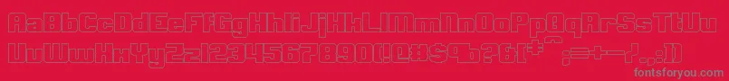 ClarkBoldHollow Font – Gray Fonts on Red Background