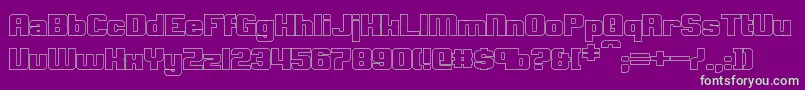 ClarkBoldHollow Font – Green Fonts on Purple Background