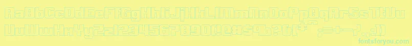 Police ClarkBoldHollow – polices vertes sur fond jaune