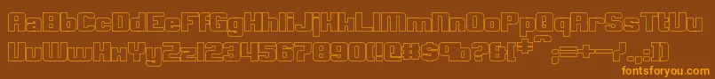 ClarkBoldHollow Font – Orange Fonts on Brown Background