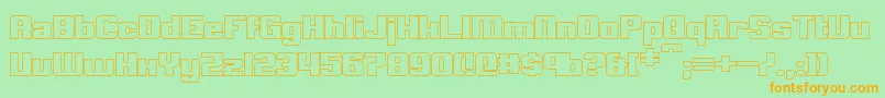 ClarkBoldHollow Font – Orange Fonts on Green Background