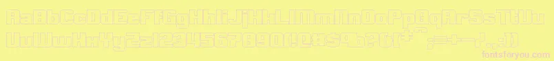 ClarkBoldHollow Font – Pink Fonts on Yellow Background