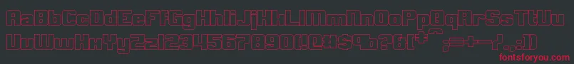 ClarkBoldHollow Font – Red Fonts on Black Background