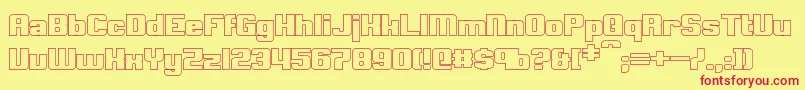 ClarkBoldHollow Font – Red Fonts on Yellow Background