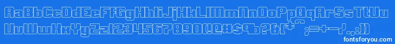フォントClarkBoldHollow – 青い背景に白い文字
