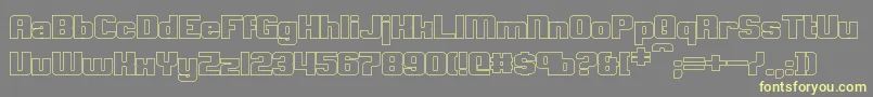 ClarkBoldHollow Font – Yellow Fonts on Gray Background