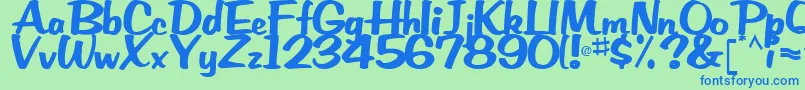 EmRegularTtstd Font – Blue Fonts on Green Background