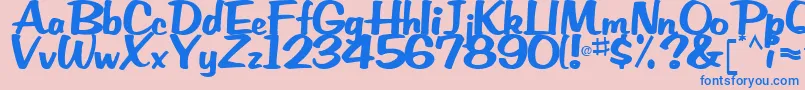 EmRegularTtstd Font – Blue Fonts on Pink Background