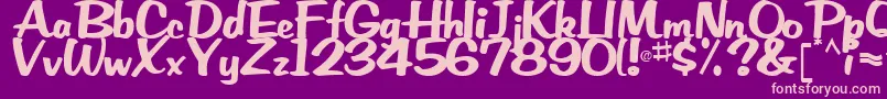 EmRegularTtstd Font – Pink Fonts on Purple Background