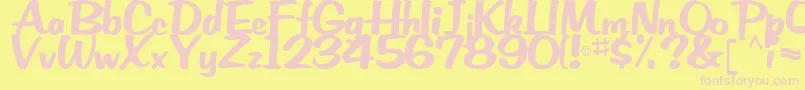 EmRegularTtstd Font – Pink Fonts on Yellow Background