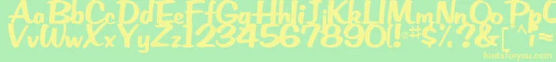 EmRegularTtstd Font – Yellow Fonts on Green Background