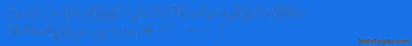 Wiegelkurrent-Schriftart – Braune Schriften auf blauem Hintergrund