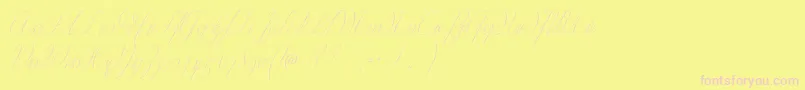 Wiegelkurrent-Schriftart – Rosa Schriften auf gelbem Hintergrund